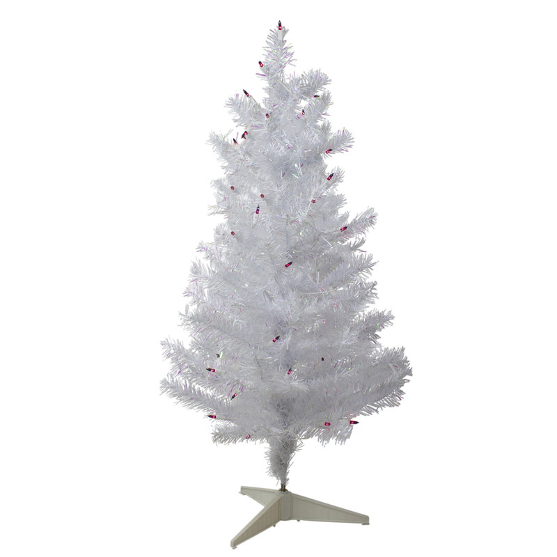 Northlight Iridescent 3' White Pine Artificial Christmas Tree with 50